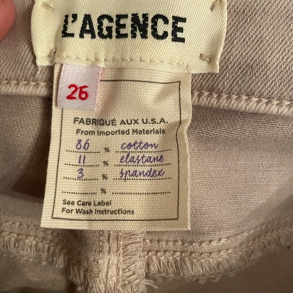 L’Agence Gold Glitter Margot Skinny High Rise Coated Jeans - Picture 6 of 6